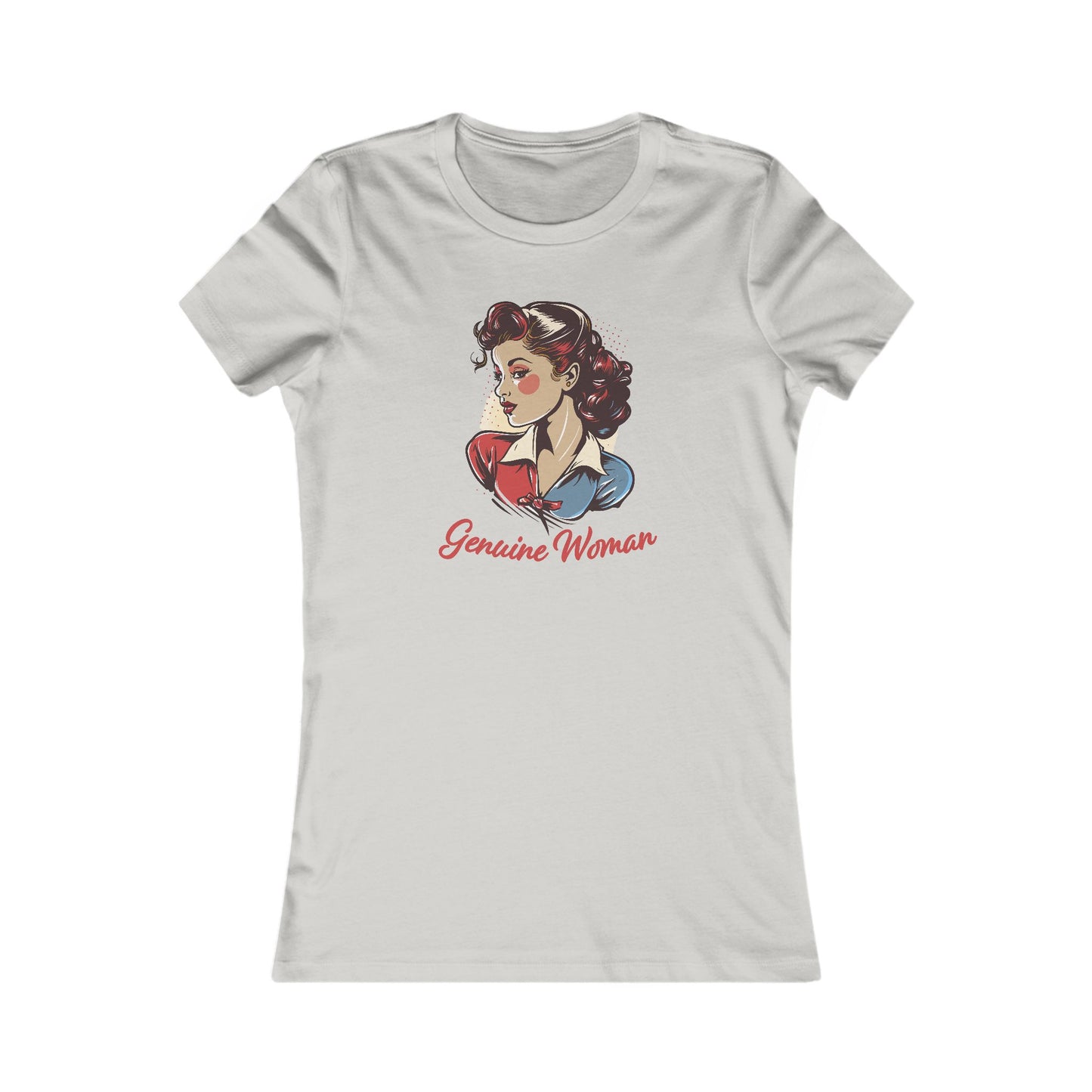 Genuine Woman Pinup Girl T-Shirt For Retro Real Woman TShirt For Mother's Day T Shirt Gift