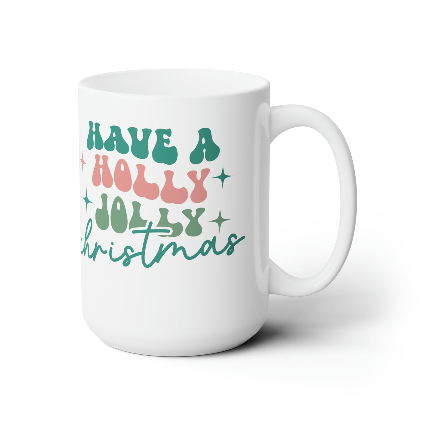 Retro Holly Jolly Christmas Coffee Hot Tea Cocoa Mug Gift Idea