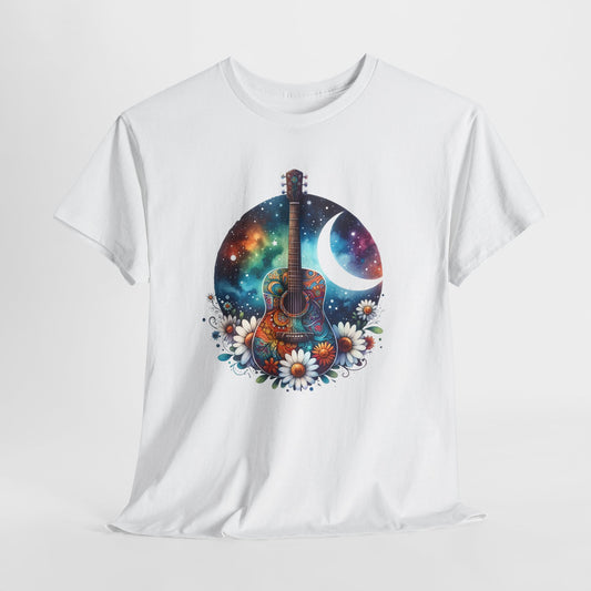 Cosmic Guitar Tee Bohemian Style for Music Lovers T-Shirt