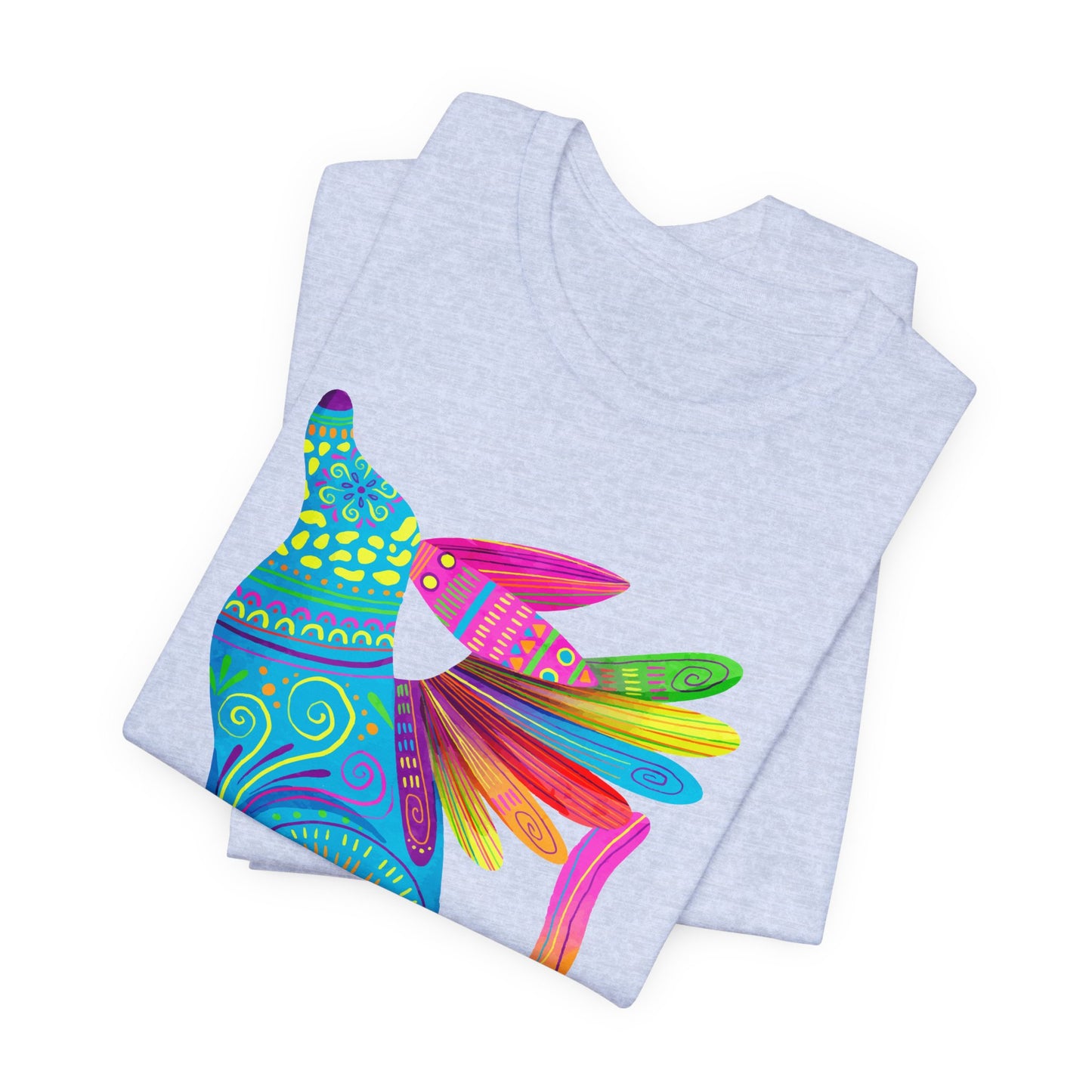 Mexican Folk Art T-Shirt For Cinco de Mayo TShirt For Winged Dog Watercolor T Shirt