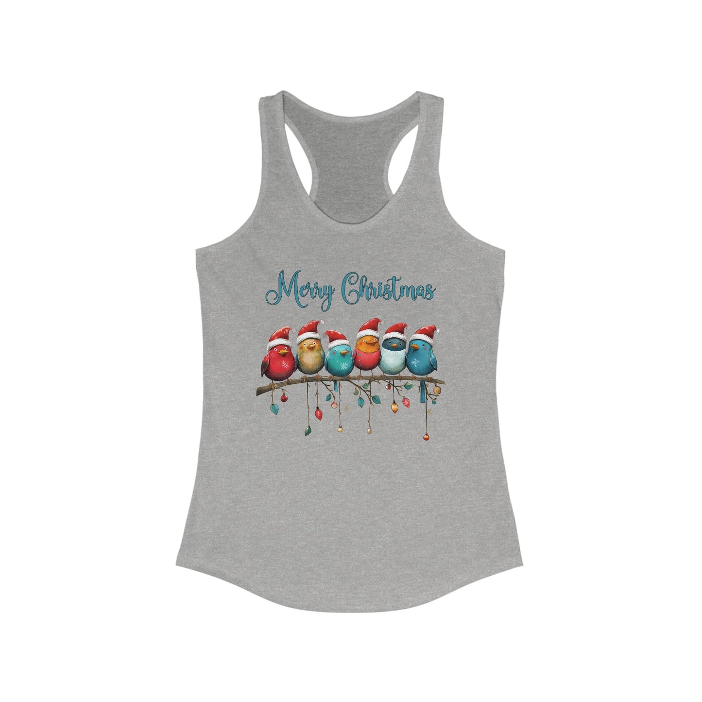 Holiday Birds Racerback Tank For Christmas Finches Summer Top