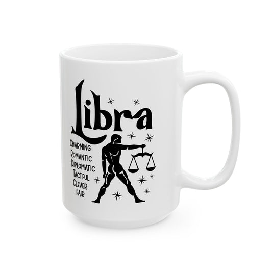 Libra Ceramic Mug For Zodiac Coffee Cup For Astrology Birthday Gift Idea