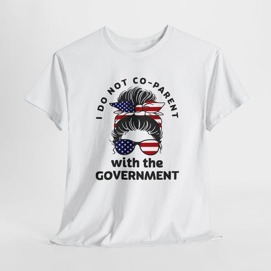 Patriotic Mom T-Shirt For I Don't Co-Parent TShirt For American Mom T Shirt With Messy Bun Shirt For Conservative Mom T-Shirt For Angry Mothers T-Shirt For Fourth Of July TShirt