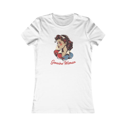 Genuine Woman T-Shirt Real Woman TShirt For Mother's Day Gift For Mom Shirt Conservative T Shirt Retro Woman Shirt Retro Pinup Girl T-Shirt