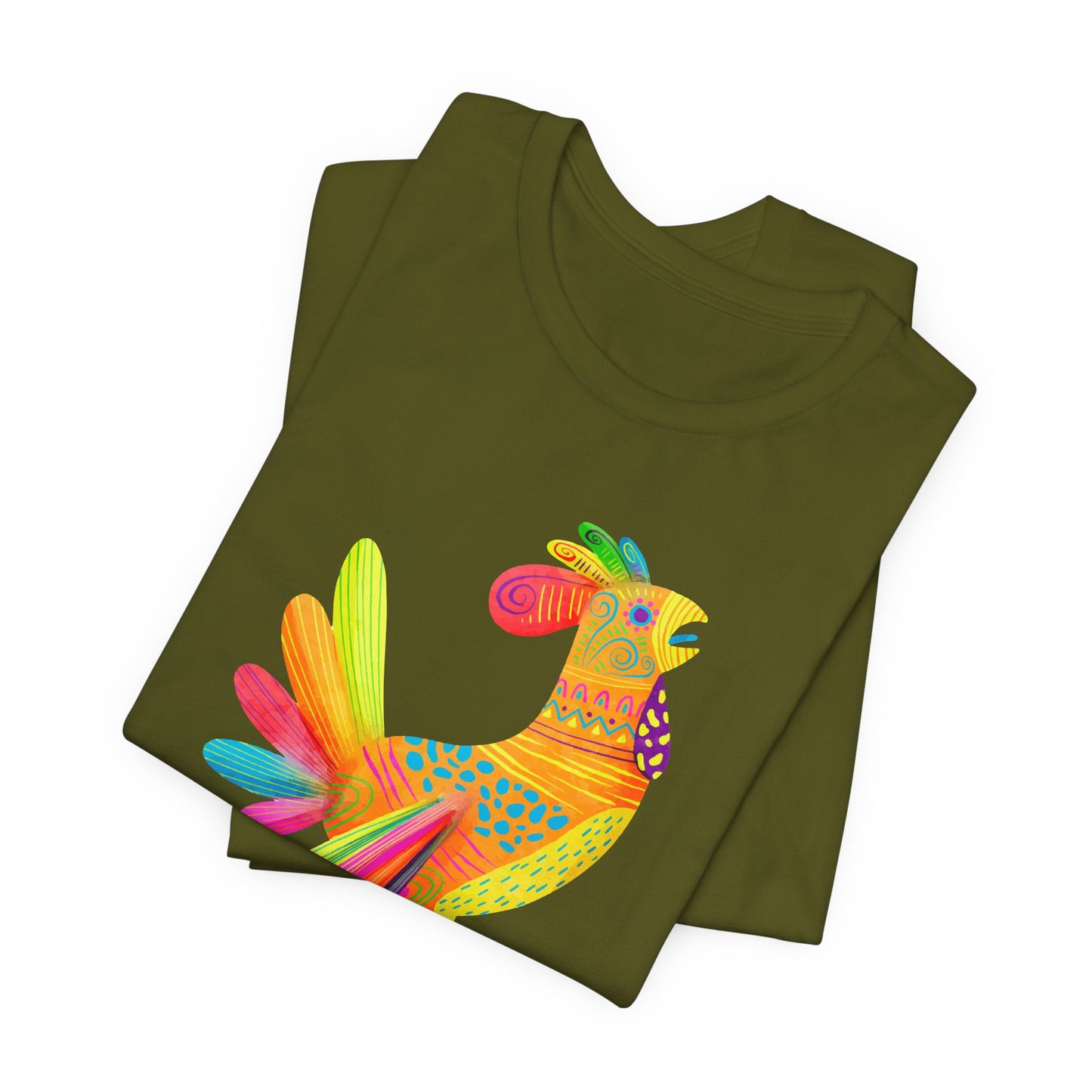 Mexican Folk Art T-Shirt For Watercolor Rooster T Shirt For Cinco de Mayo TShirt