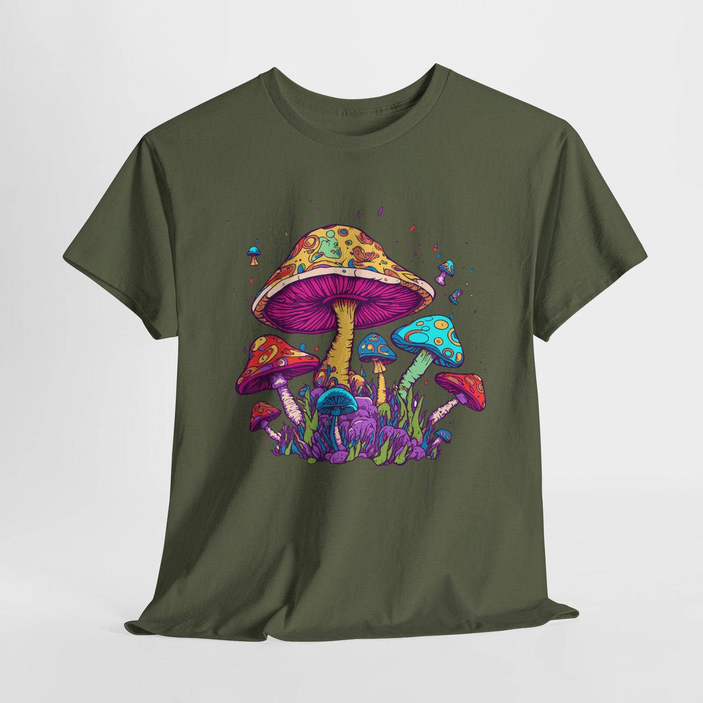 Mushrooms T-Shirt With Psychedelic Mushrooms TShirt For Neon Shrooms T Shirt With Colorful Mushrooms Tee For Hippy Shirt For Groovy Fungi Shirt