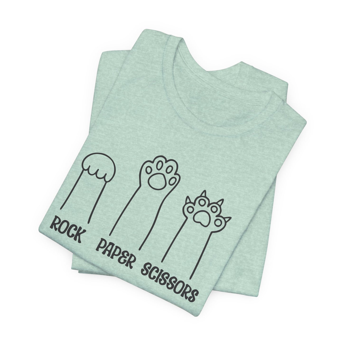 Rock Paper Scissors T-Shirt For Funny Cat Paw TShirt For Funny Feline Humor T Shirt