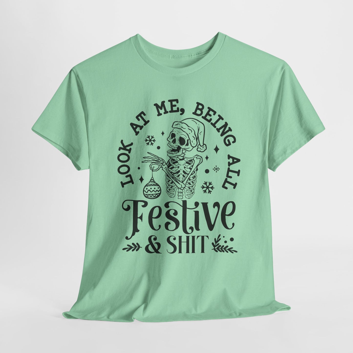 Snarky Skeleton T-Shirt For Festive T Shirt for Christmas TShirt