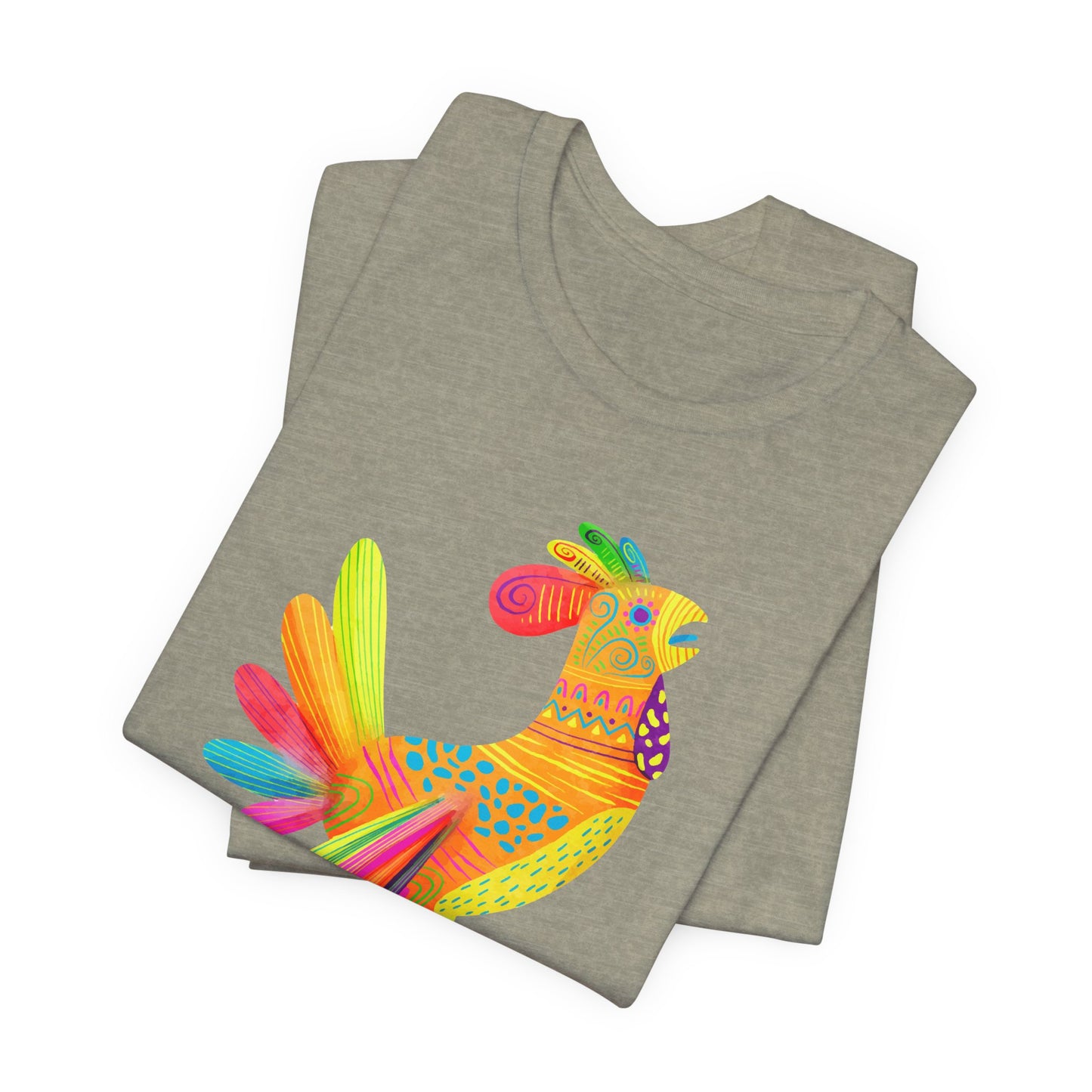 Mexican Folk Art T-Shirt For Watercolor Rooster T Shirt For Cinco de Mayo TShirt