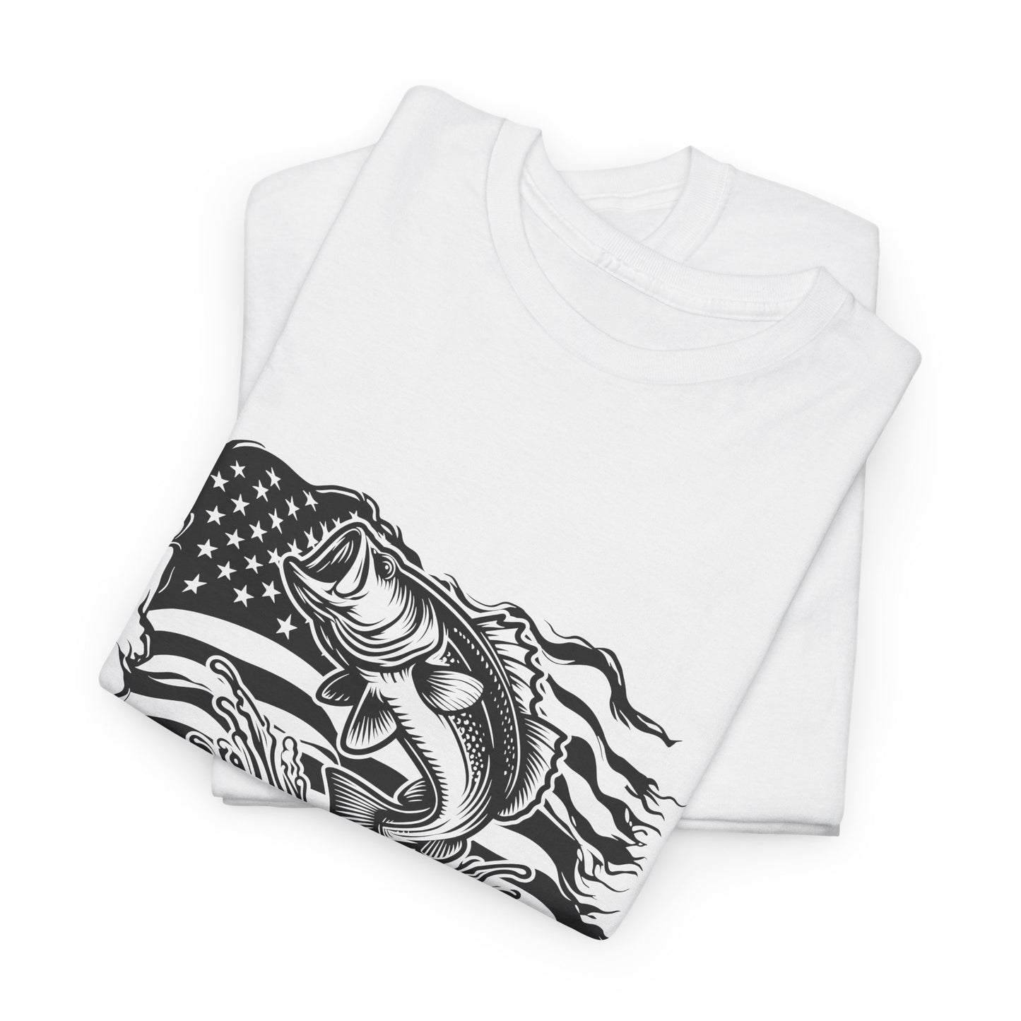 Patriotic T-Shirt For Fishing T Shirt For American Flag TShirt For Bass Tee