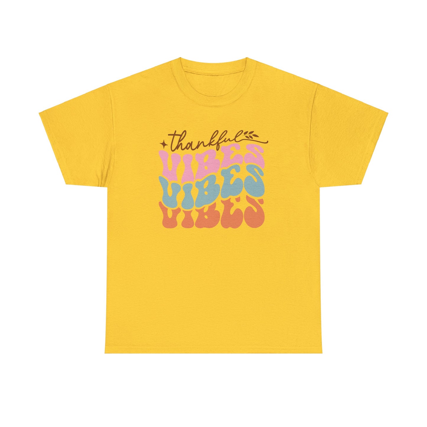 Thankful Vibes T-Shirt For Retro Thanksgiving T Shirt For Colorful Turkey Day TShirt