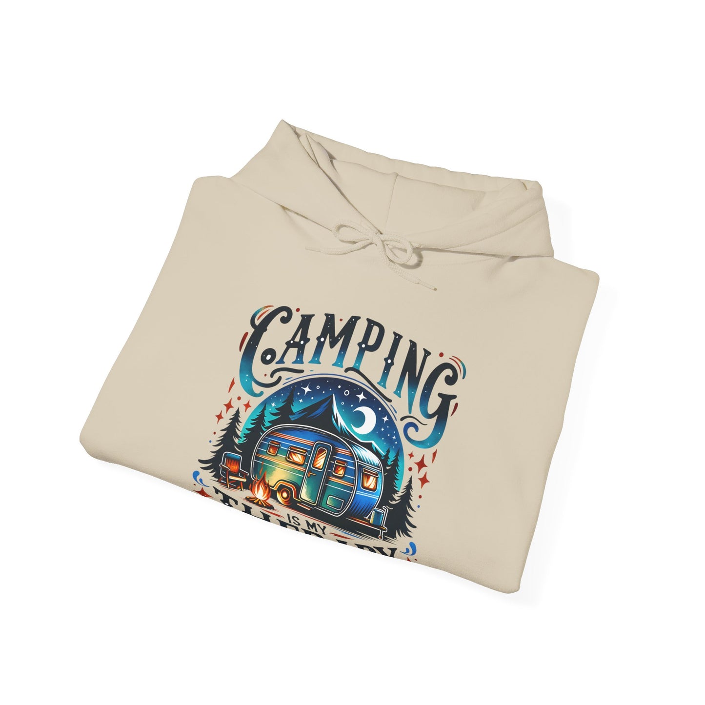 Camping Is My Therapy Hoodie ForCanned Ham Hooded Sweatshirt For Cozy Camp Hoodie