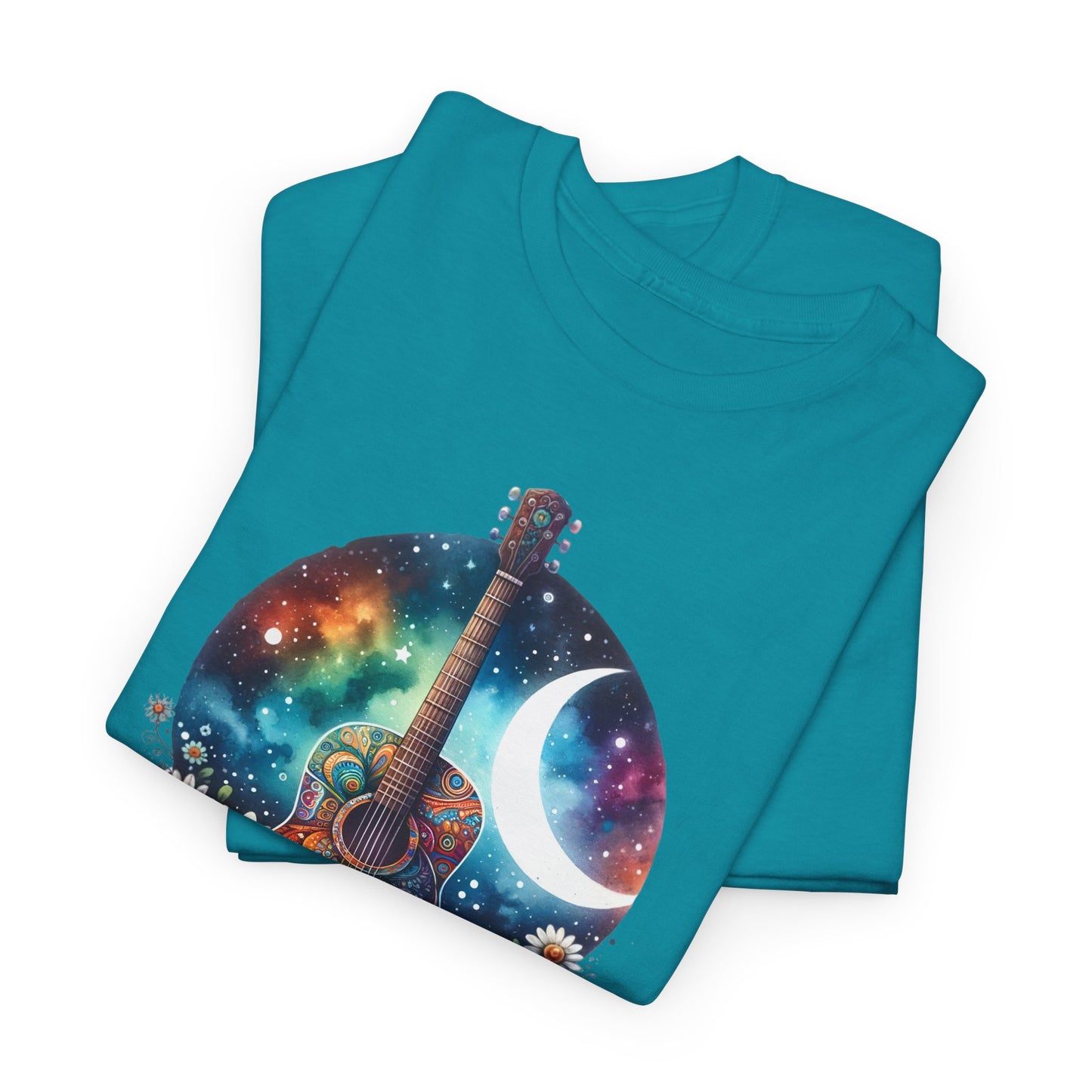 Cosmic Guitar Tee Bohemian Style for Music Lovers T-Shirt