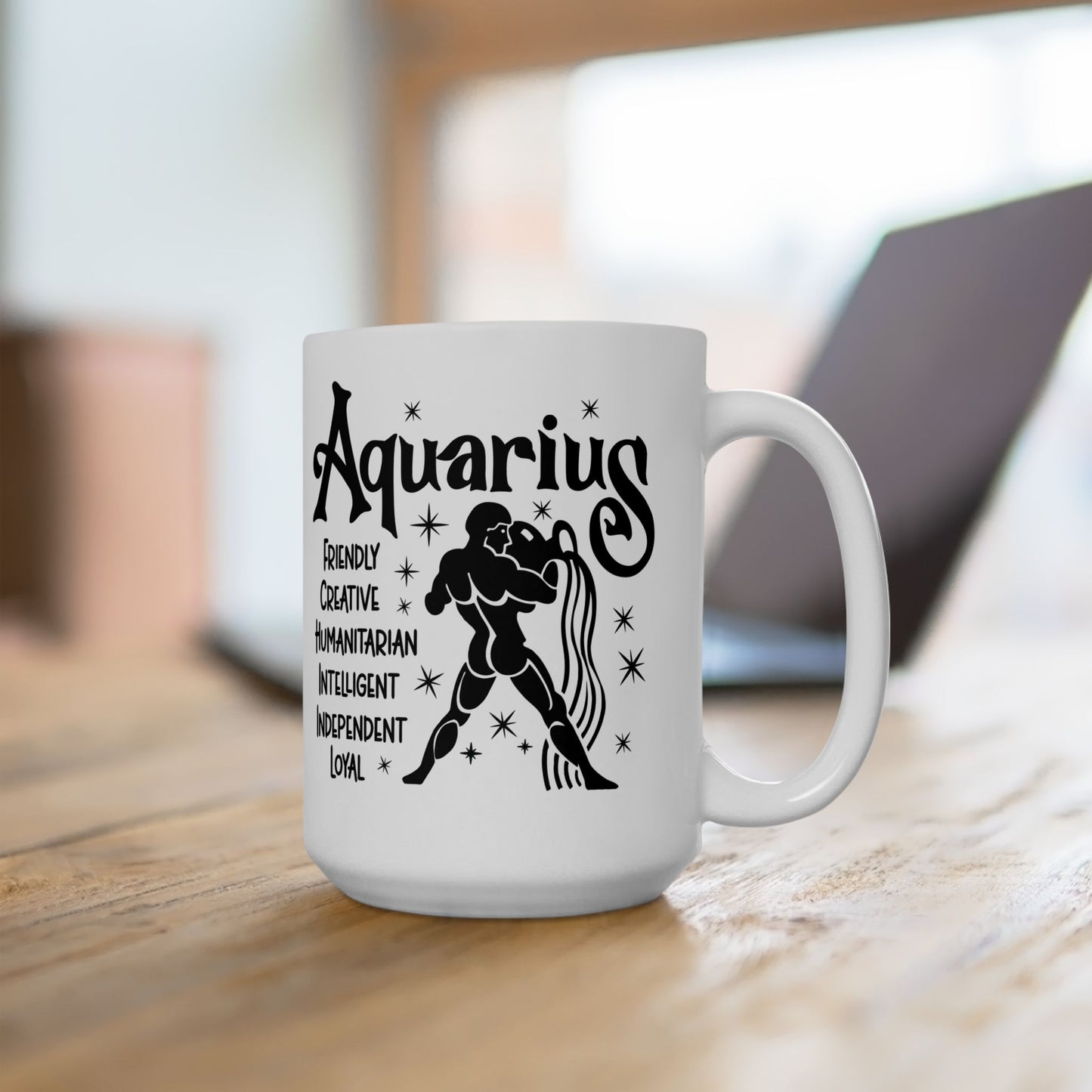 Aquarius Ceramic Mug For Zodiac Coffee Cup For Astrology Birthday Gift Idea