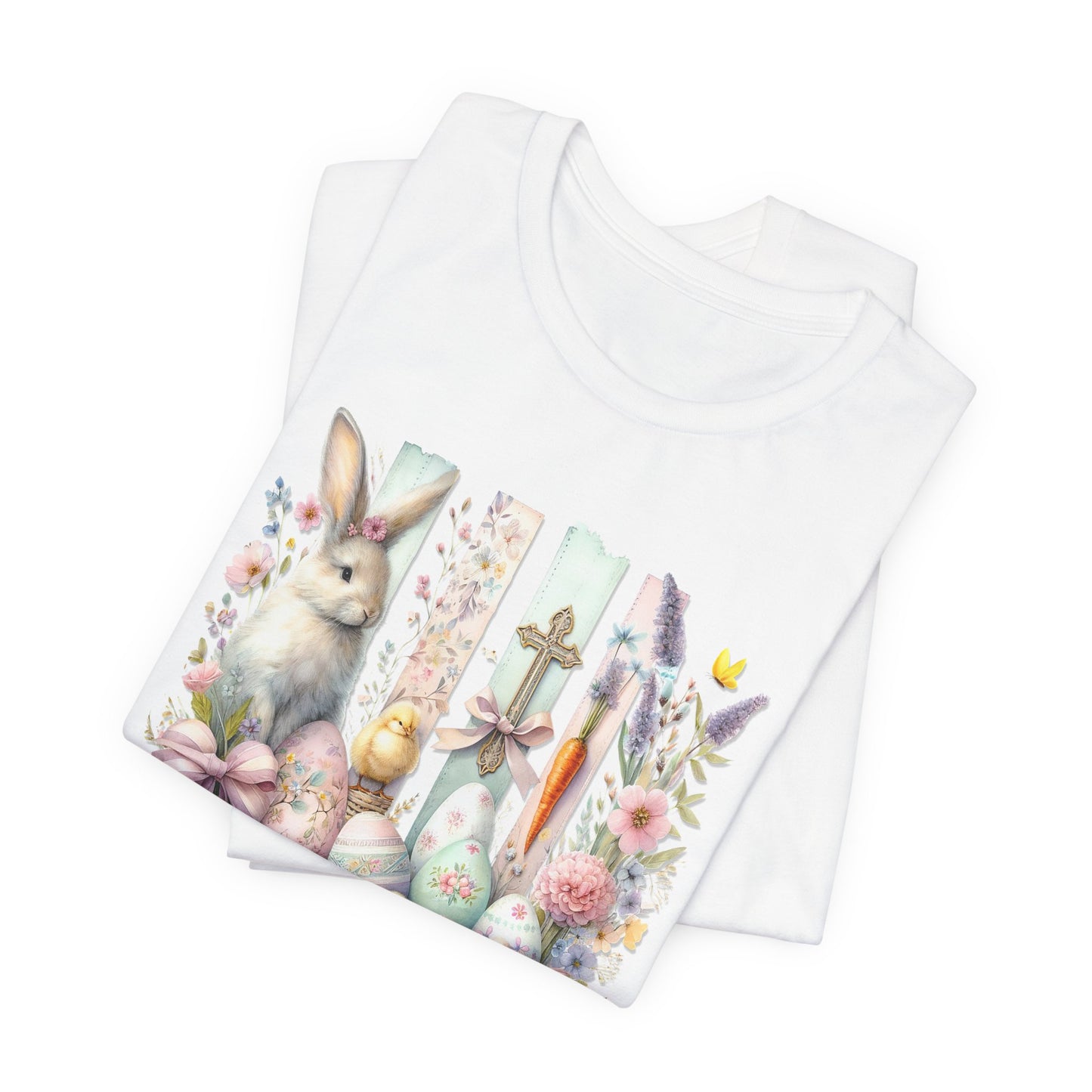 Easter Bunny Collage Tee - Festive Spring Vibes Graphic T-Shirt