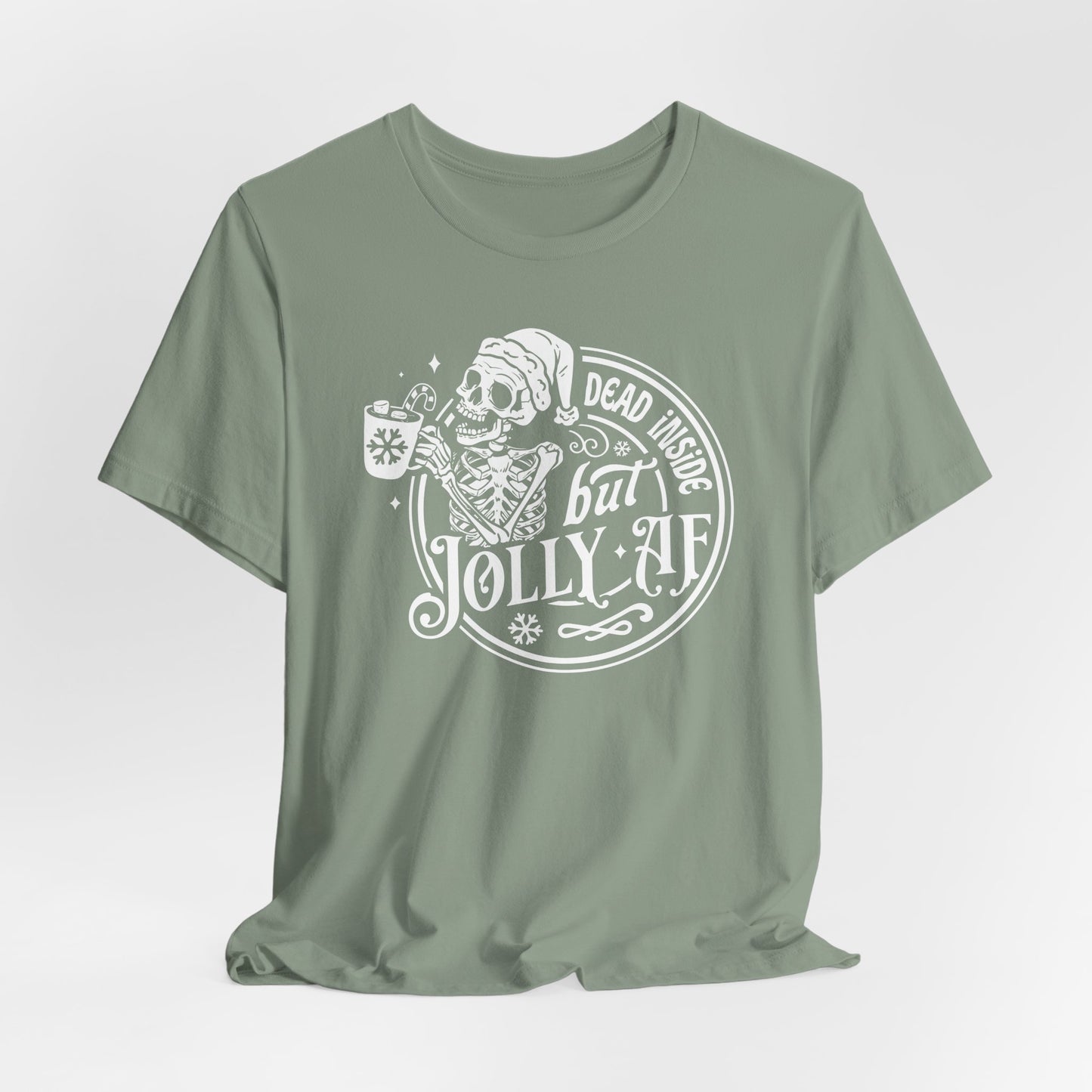 Jolly Skeleton T-Shirt For Snarky Christmas T Shirt For Dead Inside TShirt