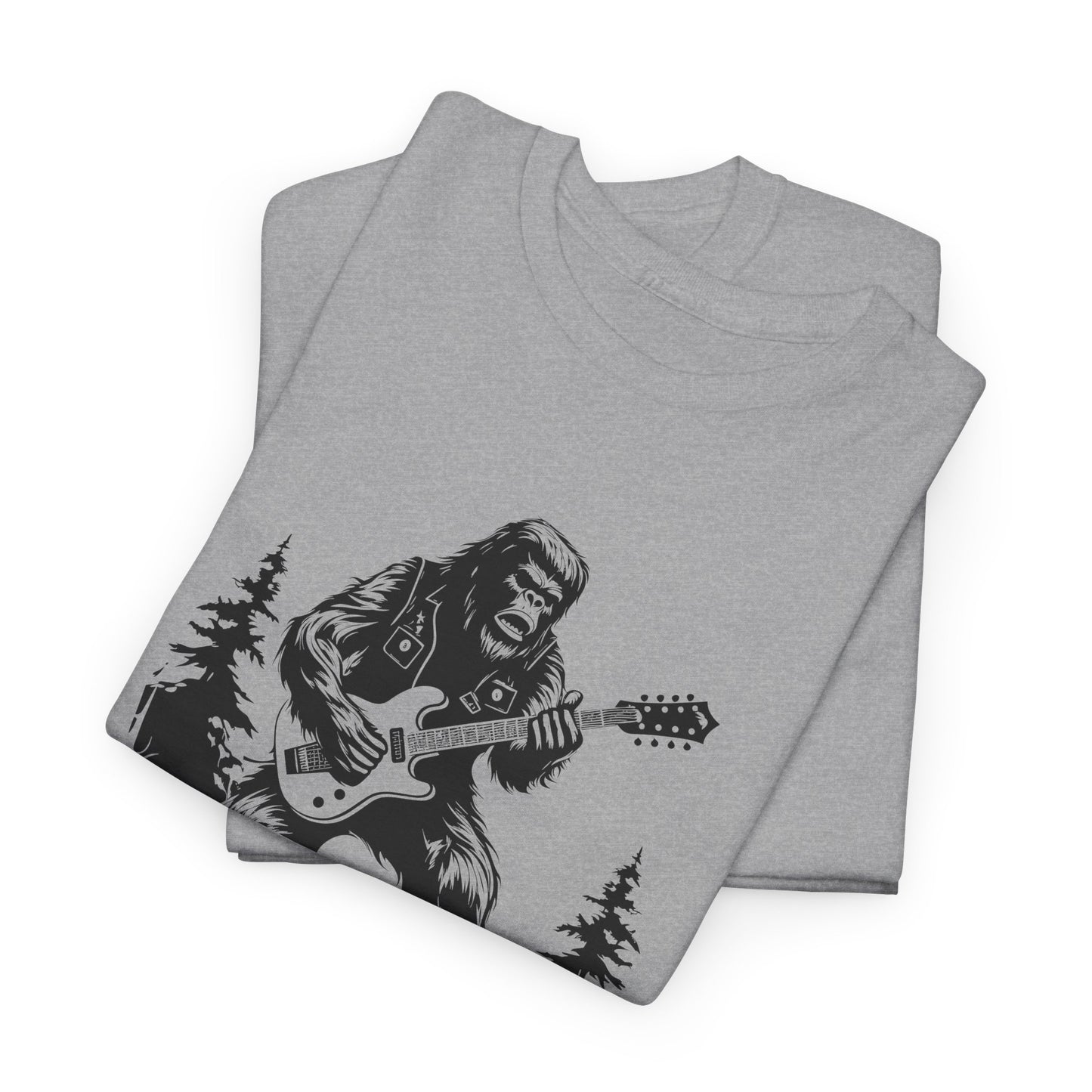 Bigfoot T-Shirt For Rock And Roll Yeti TShirt For Sasquach Guitar T Shirt For Musician Gift