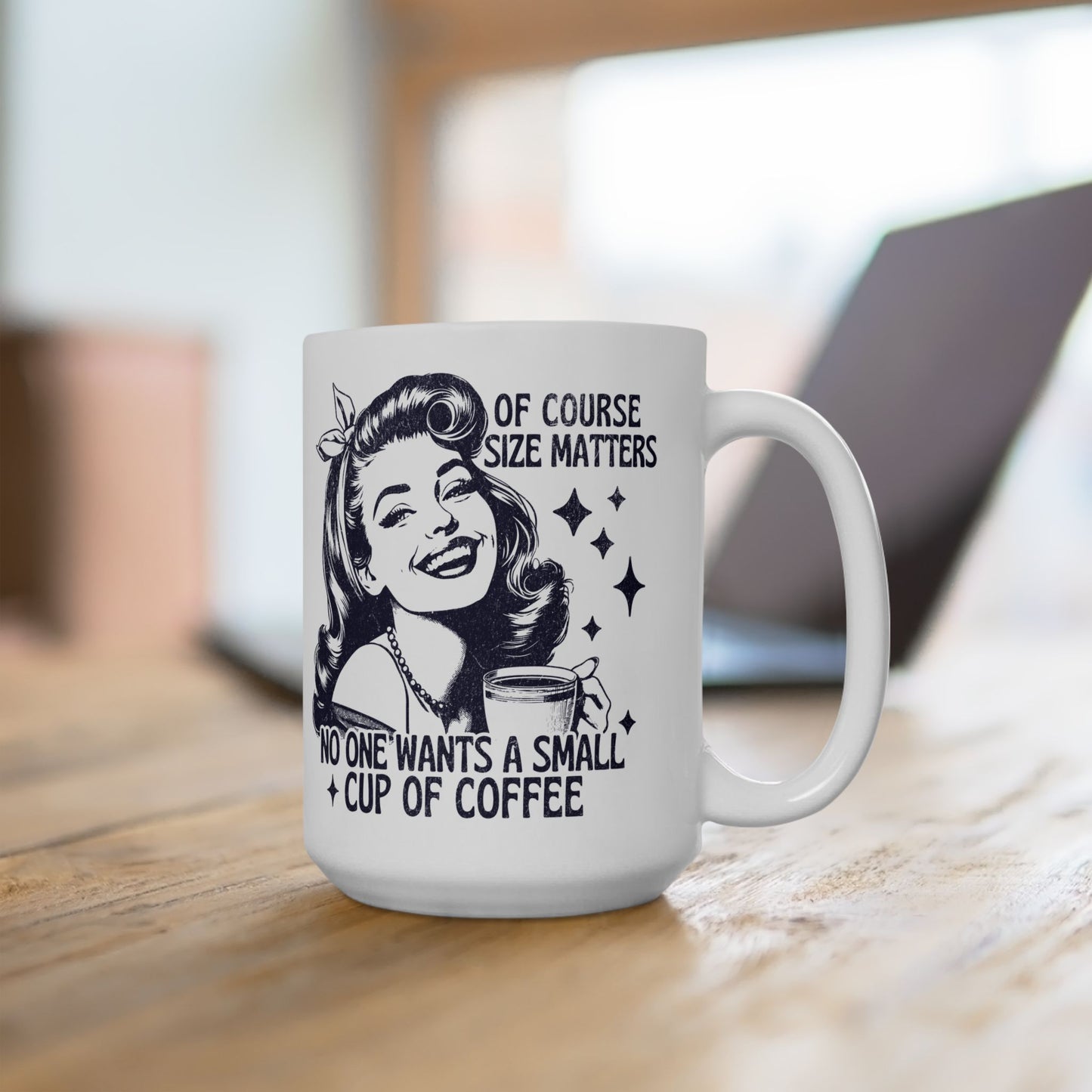 Size Matters Mug For Funny Retro Coffee Cup