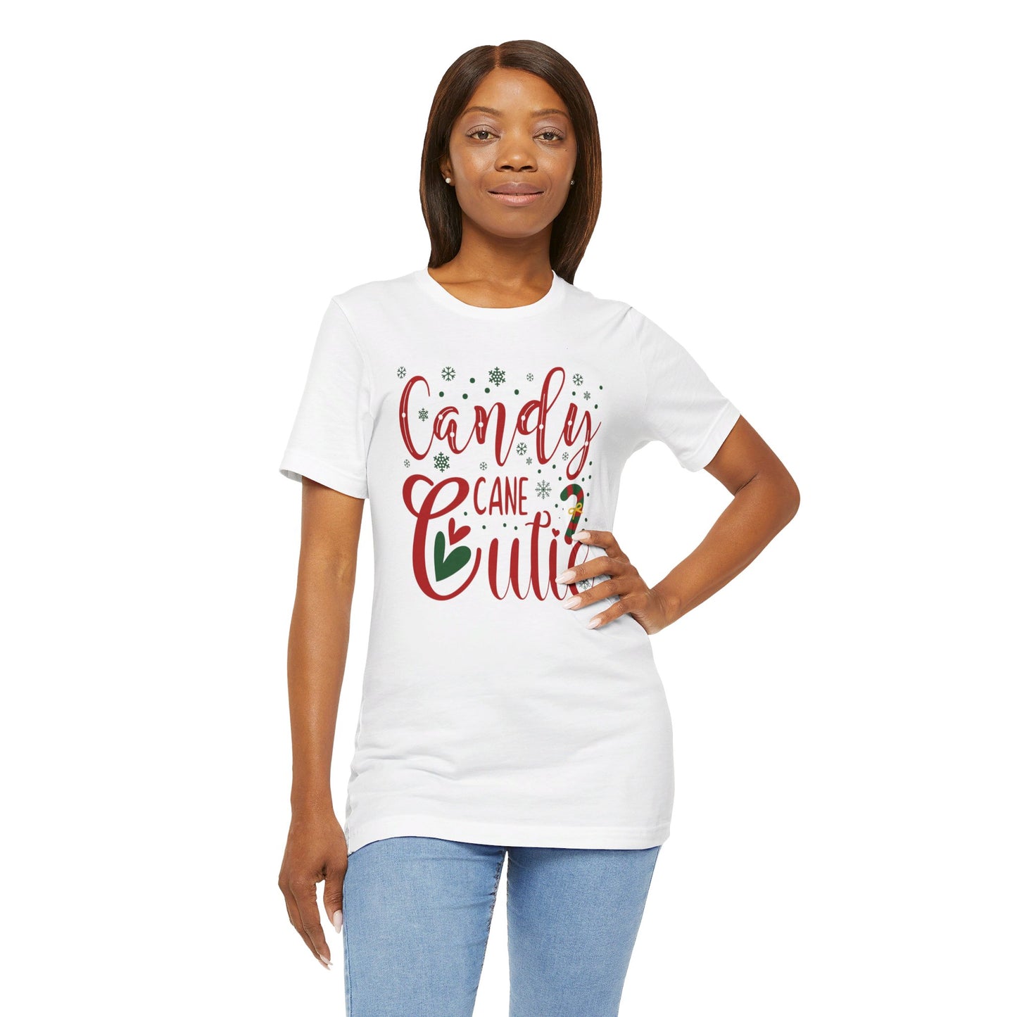 Candy Cane T-Shirt For Cute Holiday TShirt For Ladies Christmas T Shirt