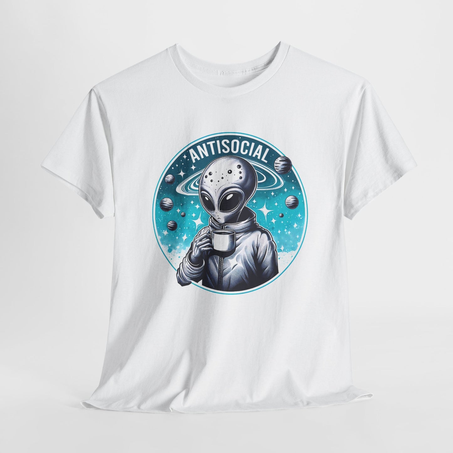 Antisocial Alien T-Shirt For Coffee Drinker T Shirt For Extraterrestrial Encounter TShirt