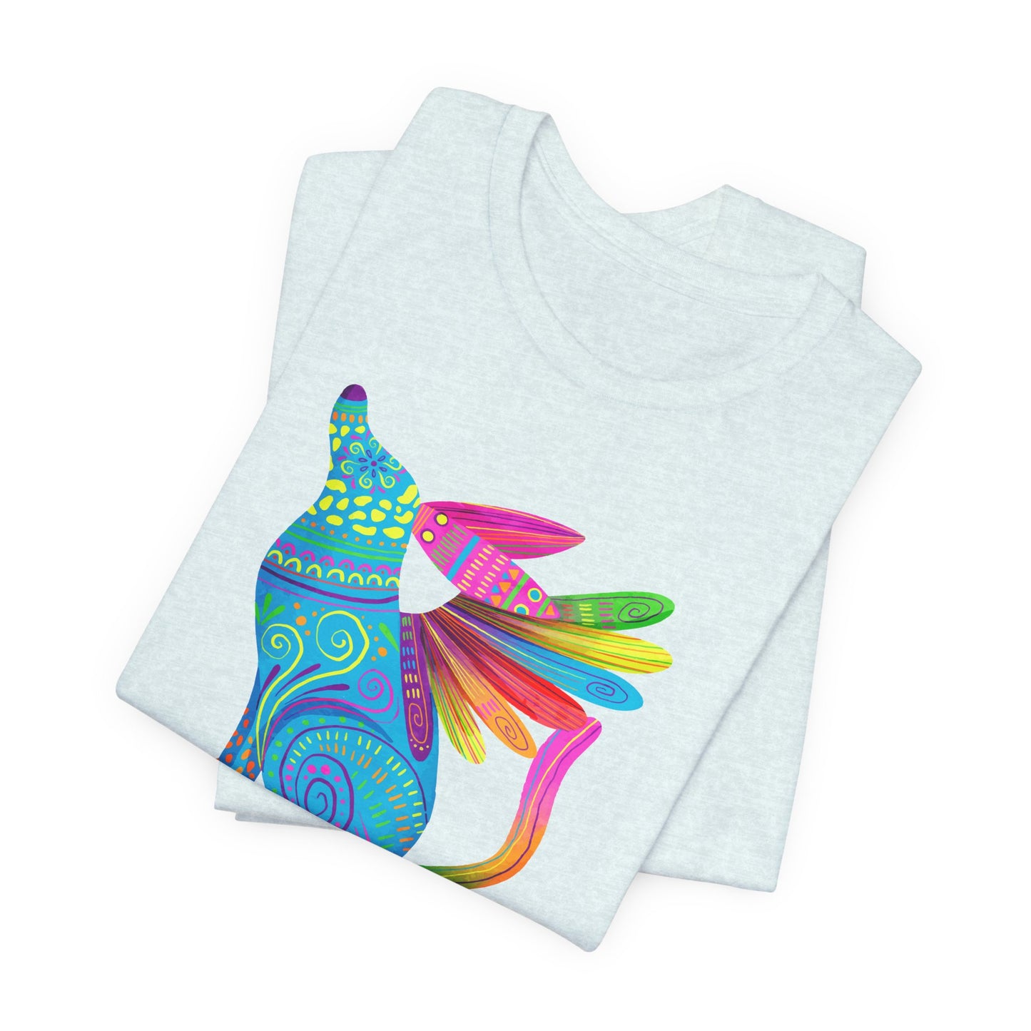 Mexican Folk Art T-Shirt For Cinco de Mayo TShirt For Winged Dog Watercolor T Shirt