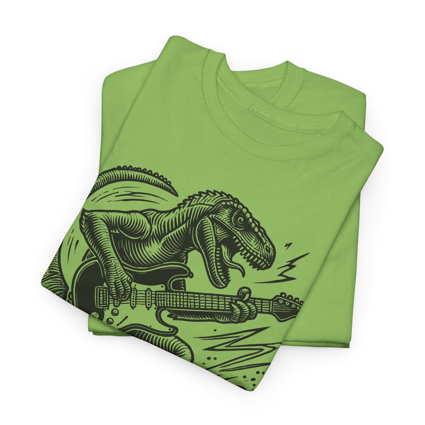 Jurassic Jam Session T-Shirt — Guitar Playing Velociraptor Graphic Tee