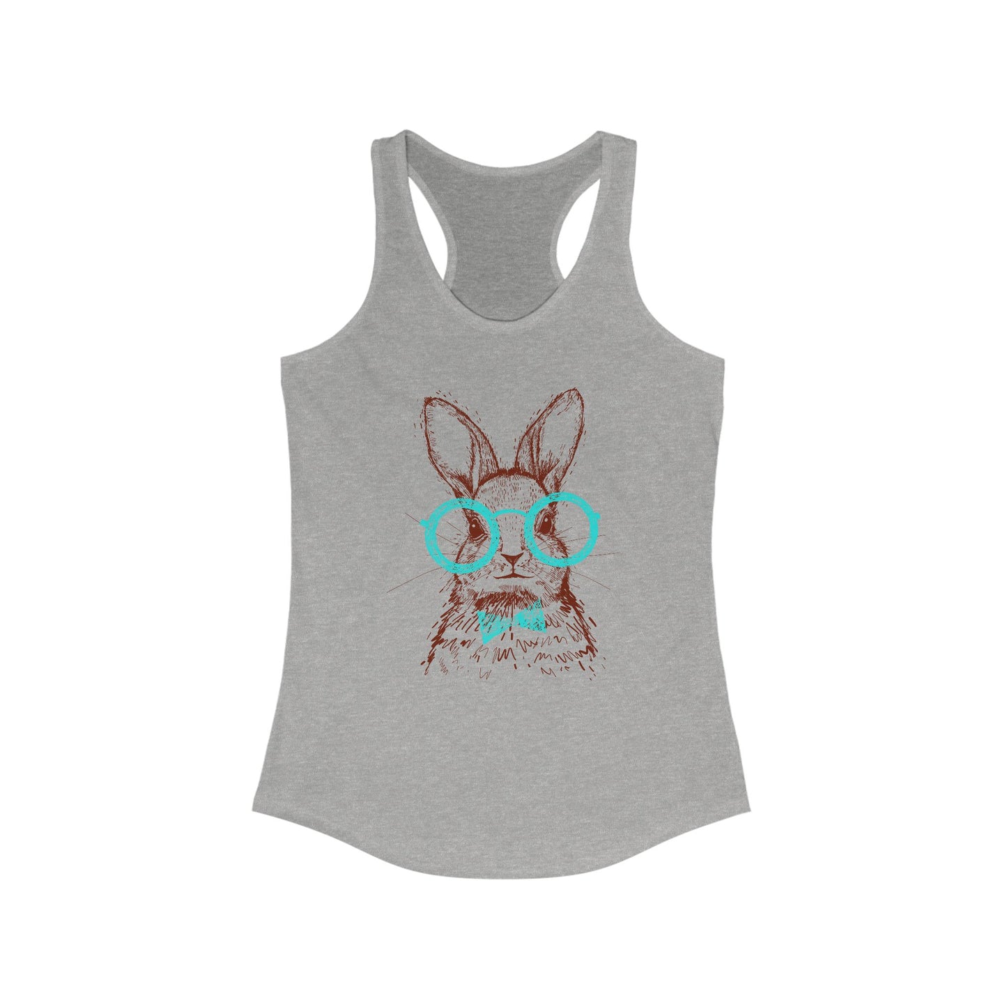 Cute Hipster Bunny Tank Top For Easter Rabbit Summer Top For Racer Back Tee.