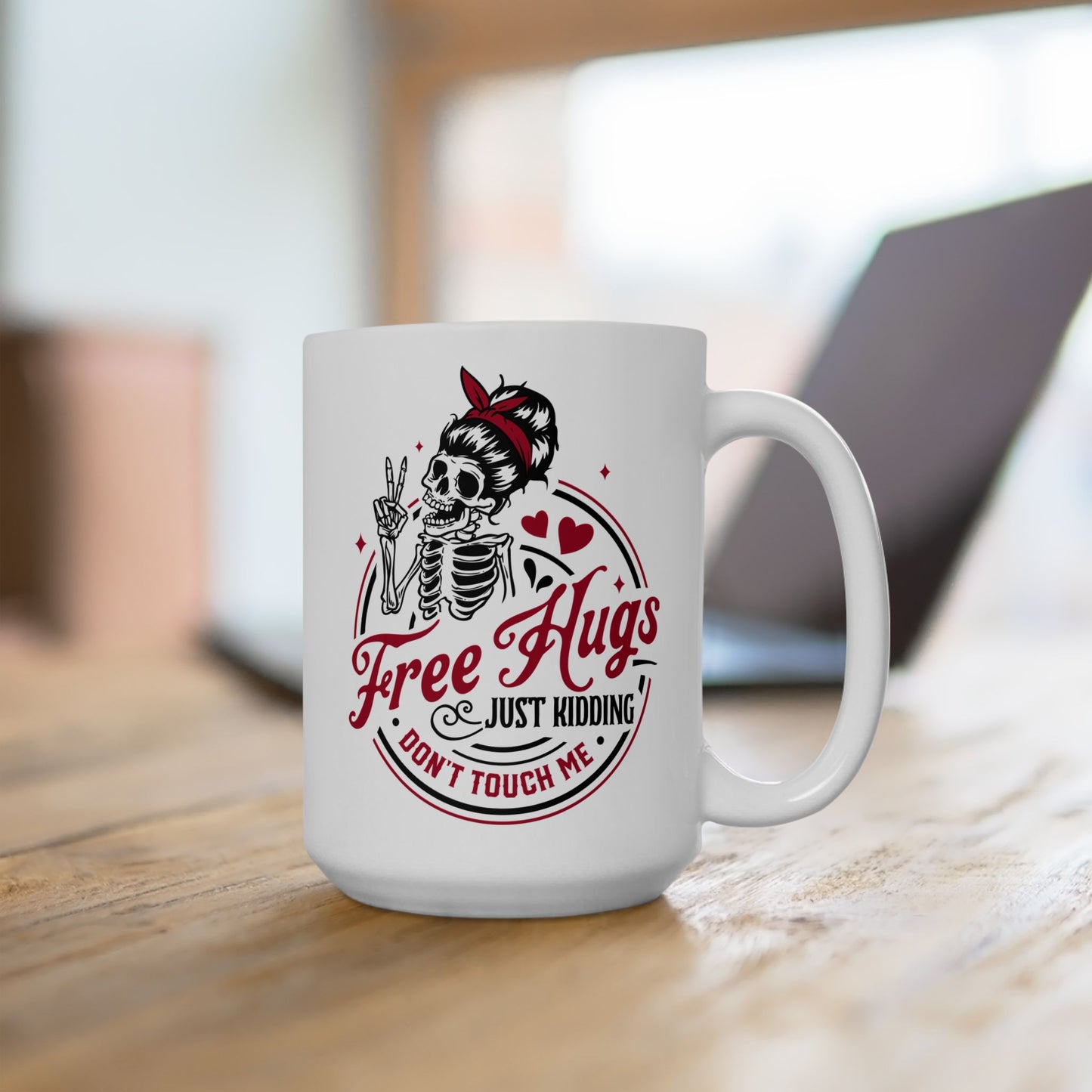 Free Hugs Coffee Mug For Snarky Valentine Tea Cup For Hot Cocoa