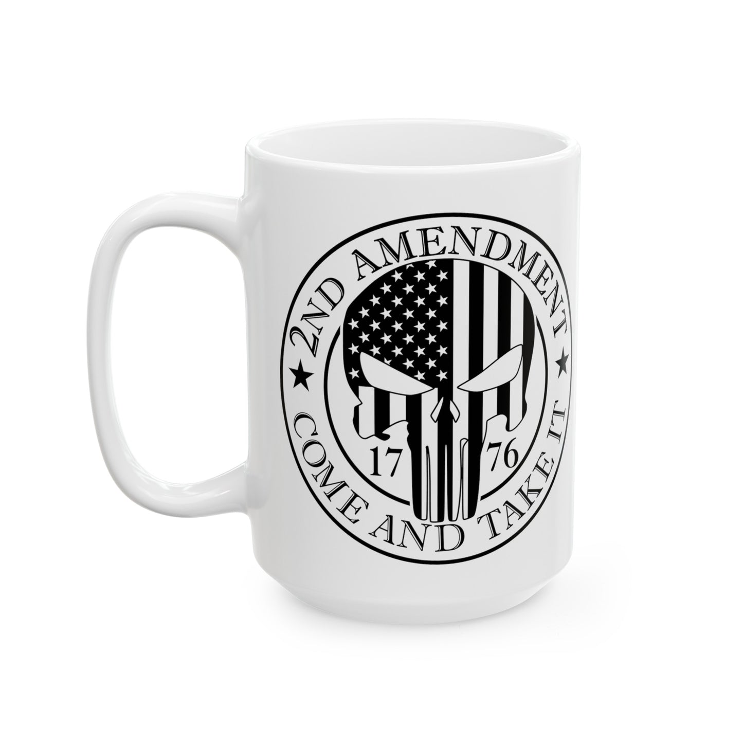 Second Amendment Ceramic Mug For Patriotic Coffee Cup For Punisher Flag Collectors