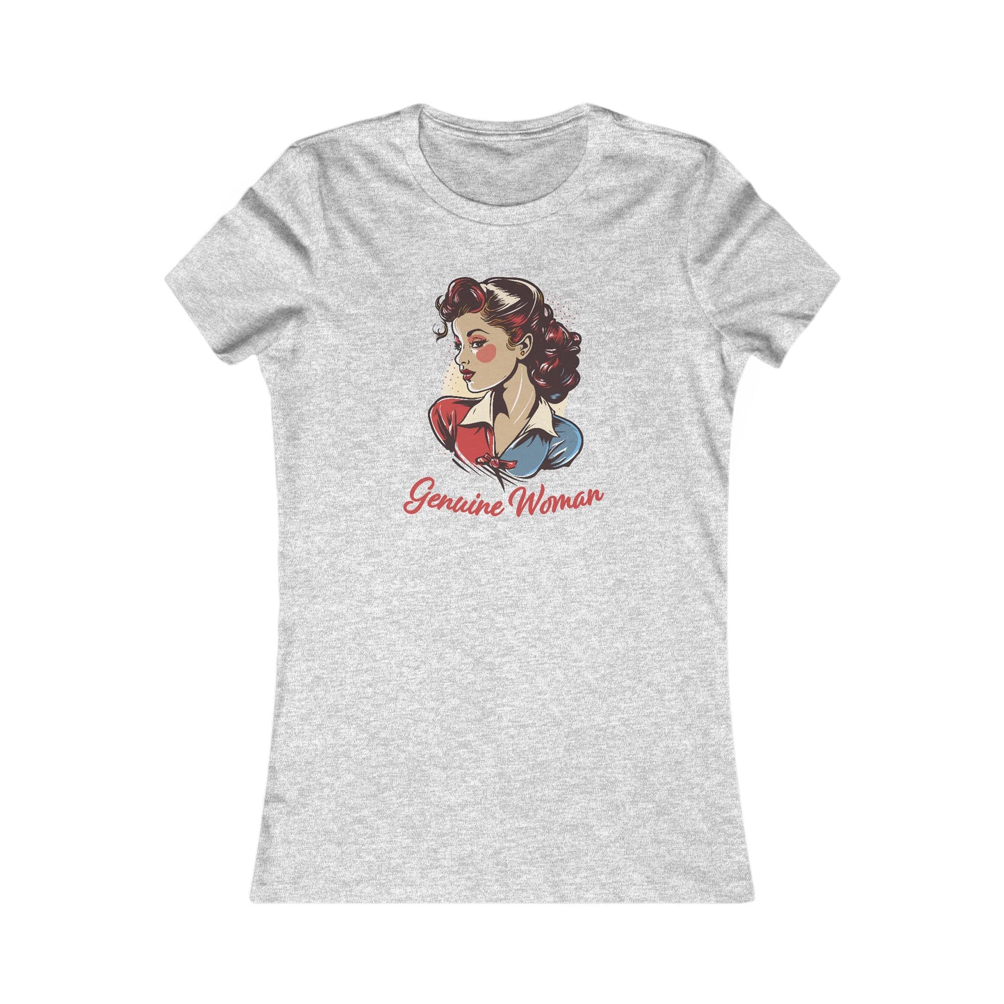 Genuine Woman Pinup Girl T-Shirt For Retro Real Woman TShirt For Mother's Day T Shirt Gift