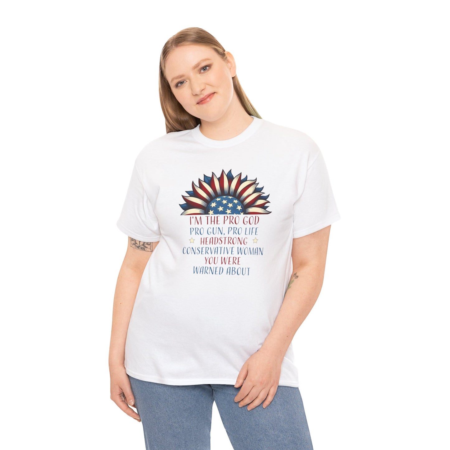 Conservative Woman T-Shirt For Pro God T Shirt For Patriotic Sunflower TShirt