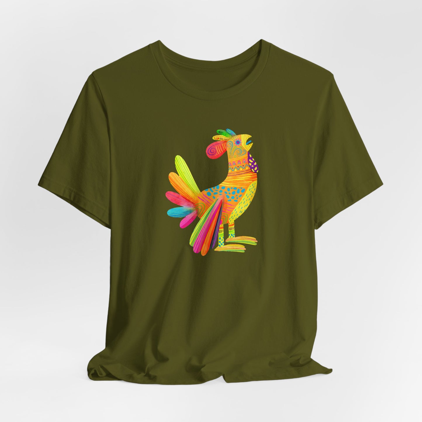 Mexican Folk Art T-Shirt For Watercolor Rooster T Shirt For Cinco de Mayo TShirt