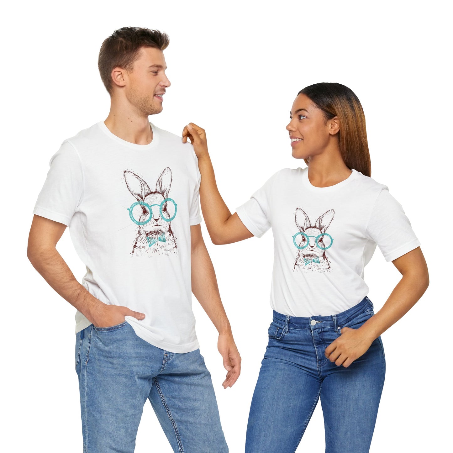 Hipster Bunny T-Shirt For Easter T Shirt For Cute Rabbit T Shirt