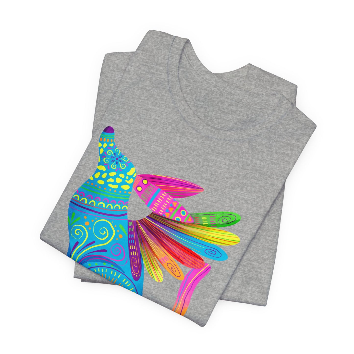 Mexican Folk Art T-Shirt For Cinco de Mayo TShirt For Winged Dog Watercolor T Shirt