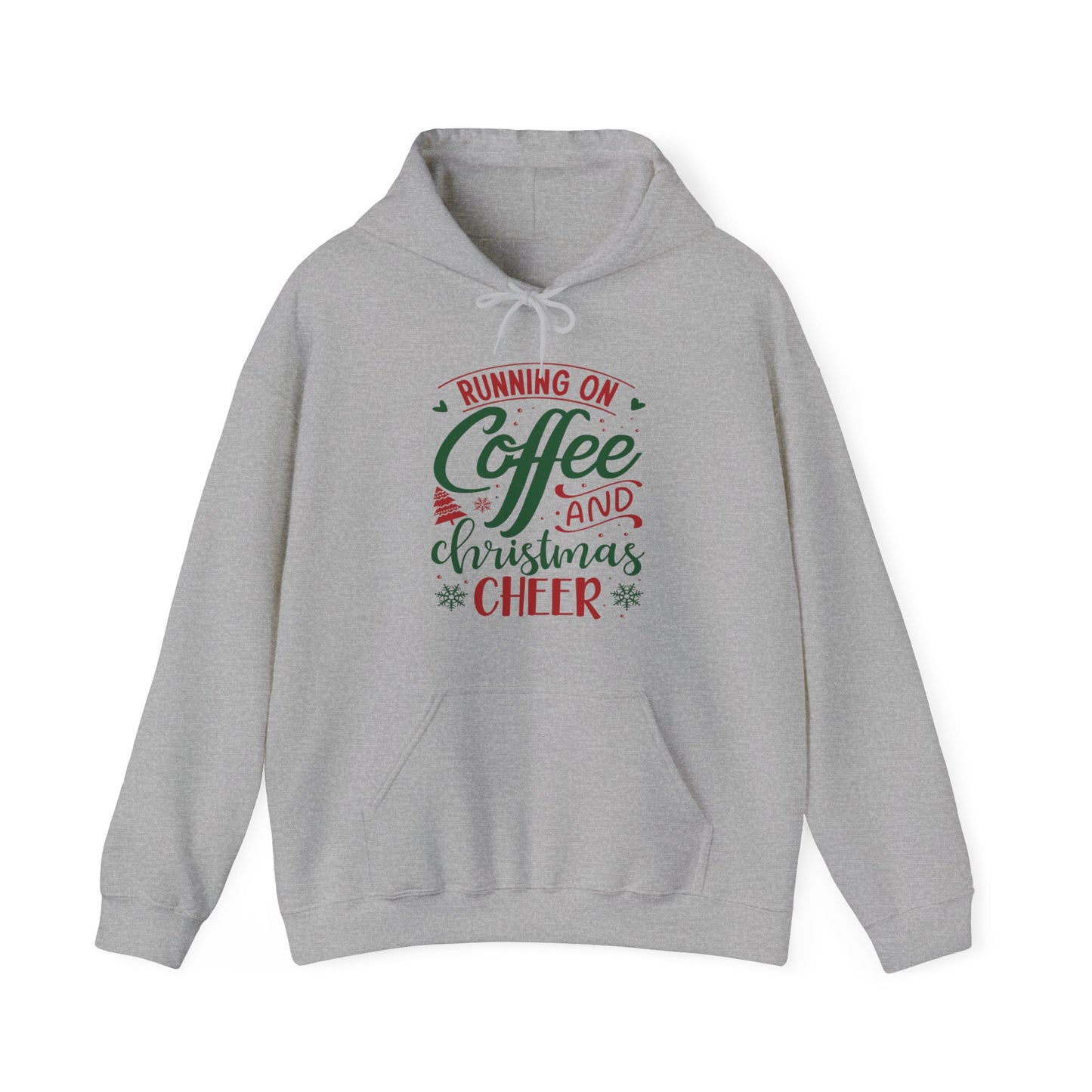 Christmas Cheer Hooded Sweatshirt For Holiday Coffee Lovers Hoodie For Fun Xmas Lounge Clothes