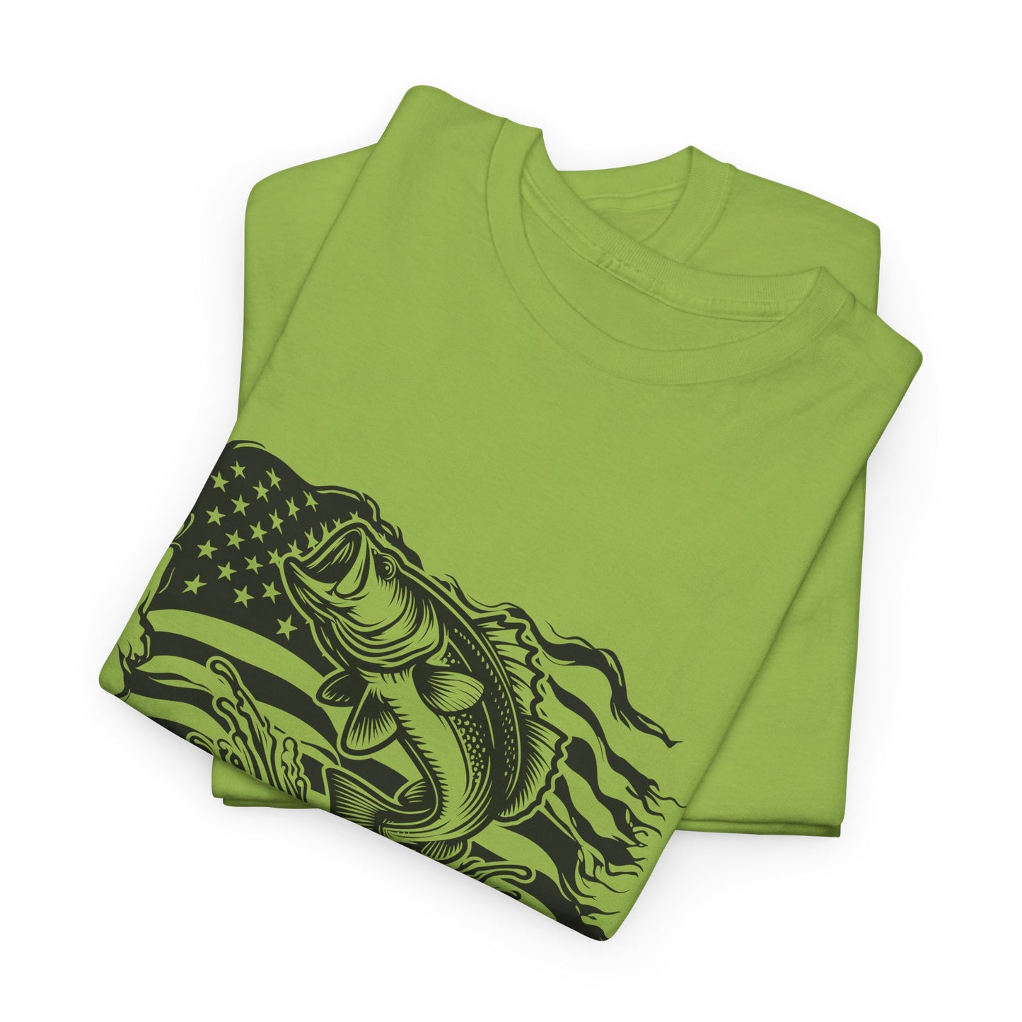 Patriotic T-Shirt For Fishing T Shirt For American Flag TShirt For Bass Tee