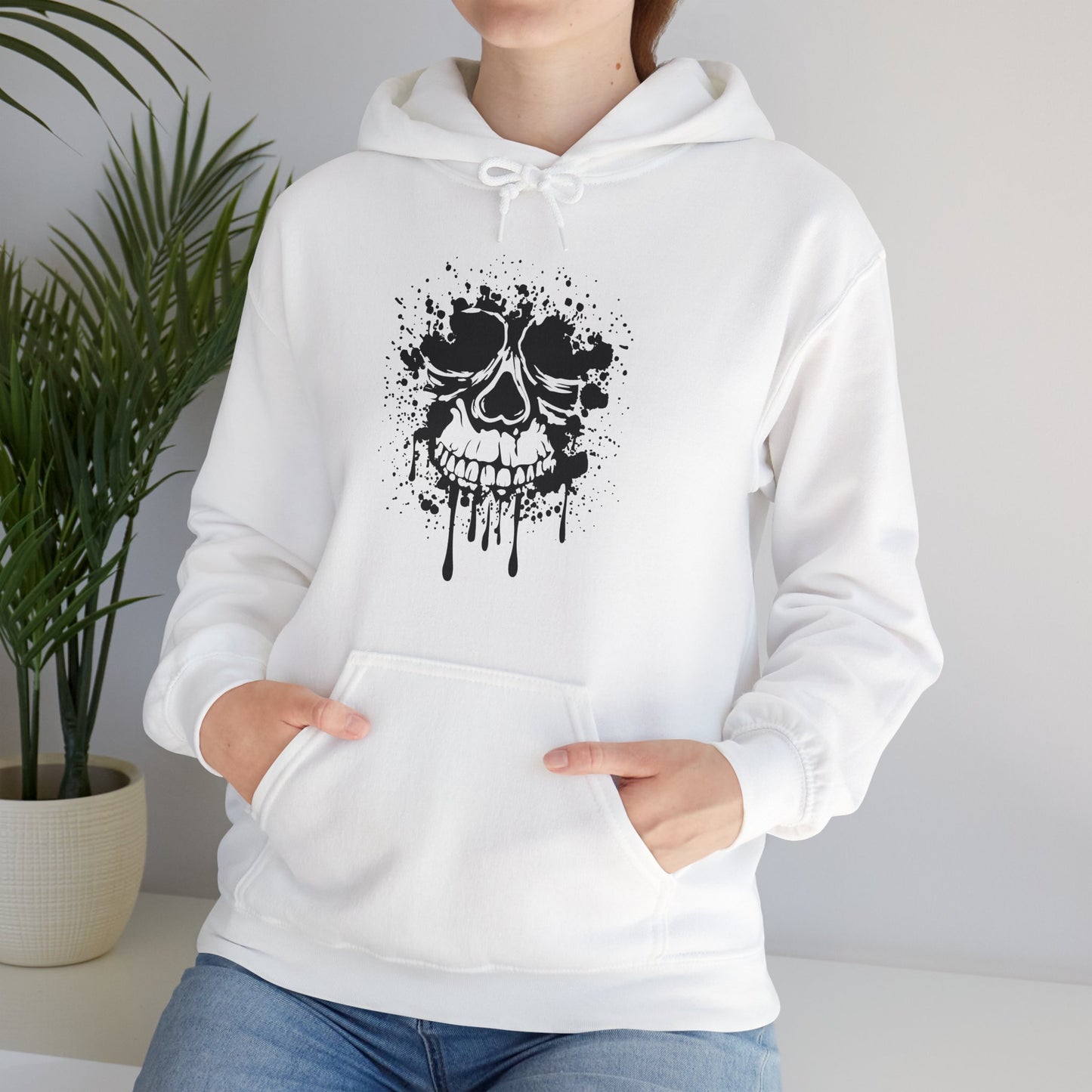 Bloody Skull Hooded Sweatshirt For Halloween Hoodie For Scary Face Sweatshirt