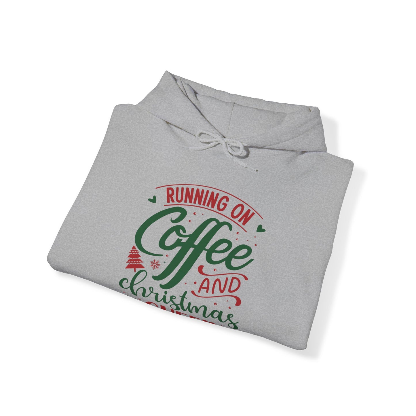 Christmas Cheer Hooded Sweatshirt For Holiday Coffee Lovers Hoodie For Fun Xmas Lounge Clothes