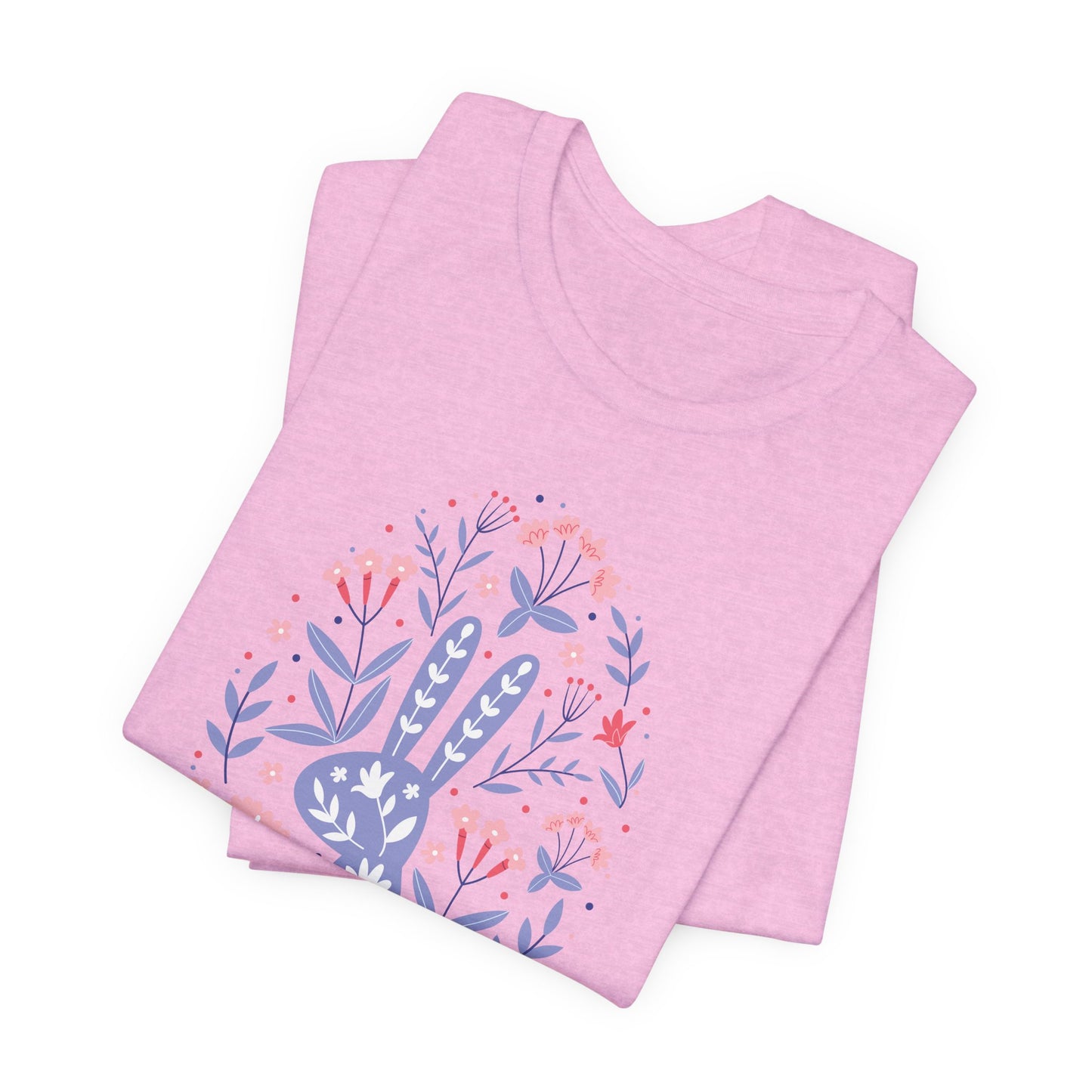 Flowery Bunny T-Shirt For Egg Shape T Shirt For Easter TShirt