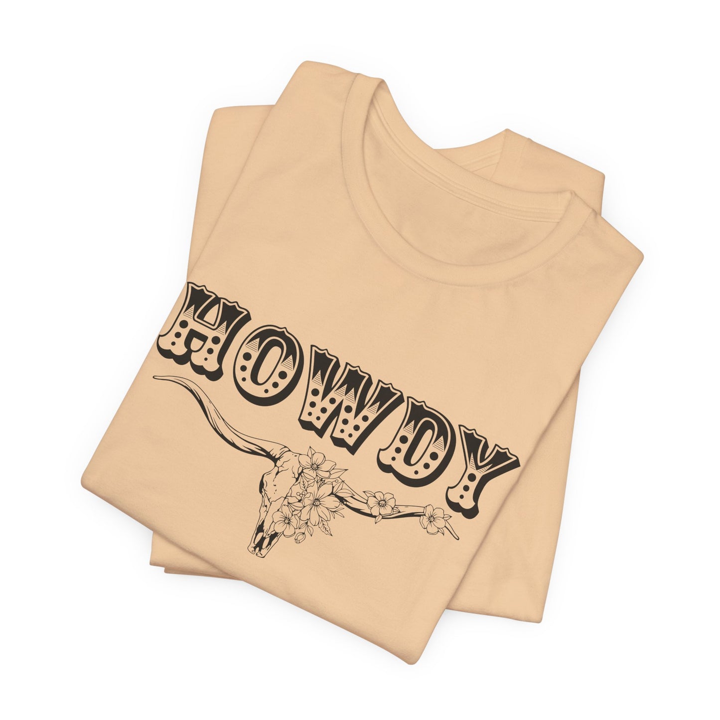 Western Howdy T-Shirt For BOHO Steer Skull T Shirt For Country Girl TShirt