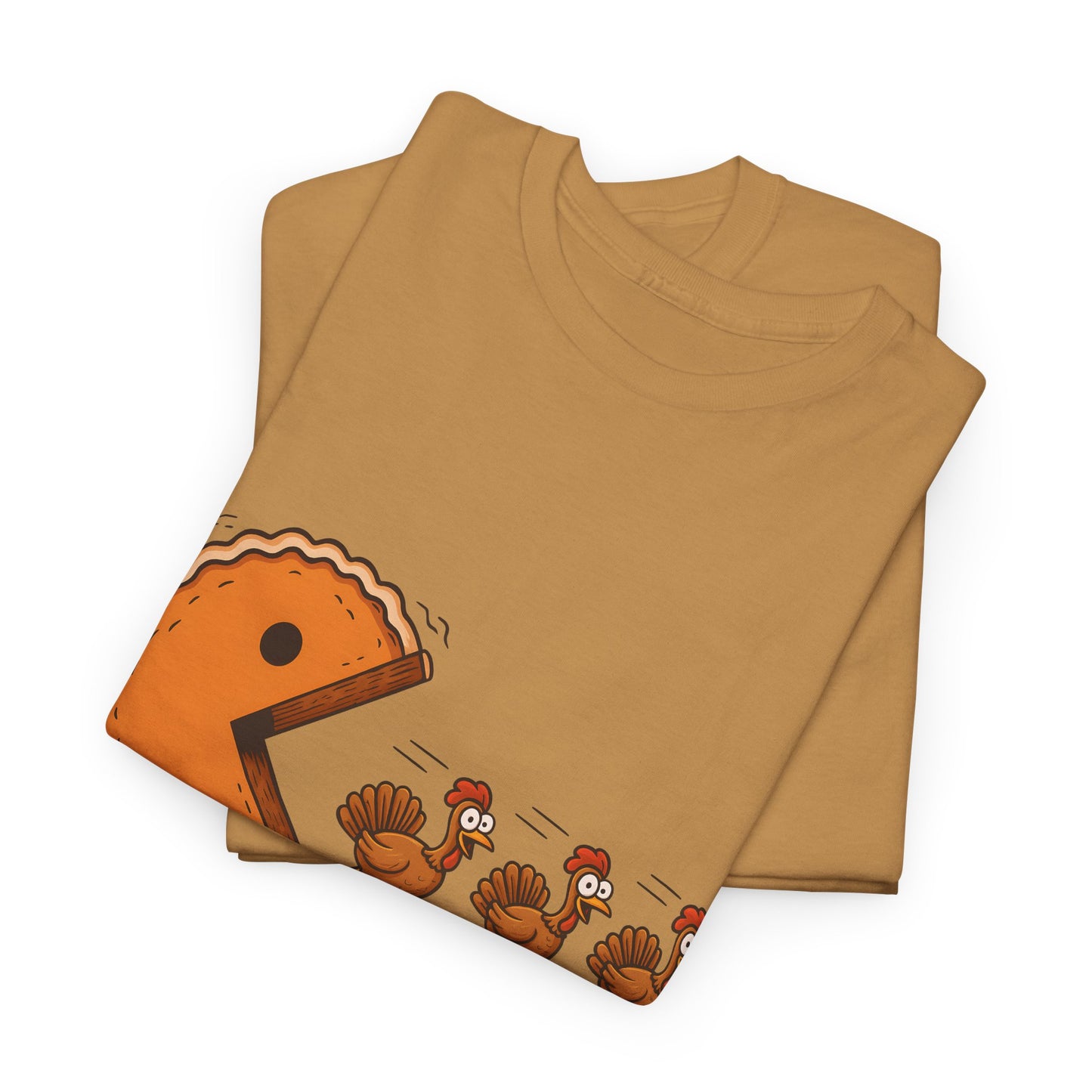 Funny Thanksgiving T-Shirt - Pac-Man Turkey Chase Design