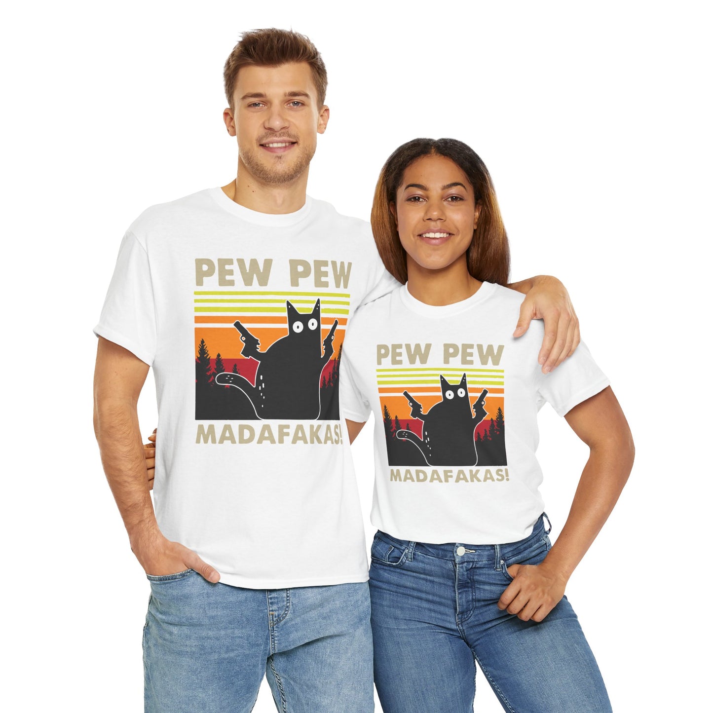 Pew Pew Madafakas T-Shirt For Funny Cat T Shirt For Sarcastic Humor TShirt