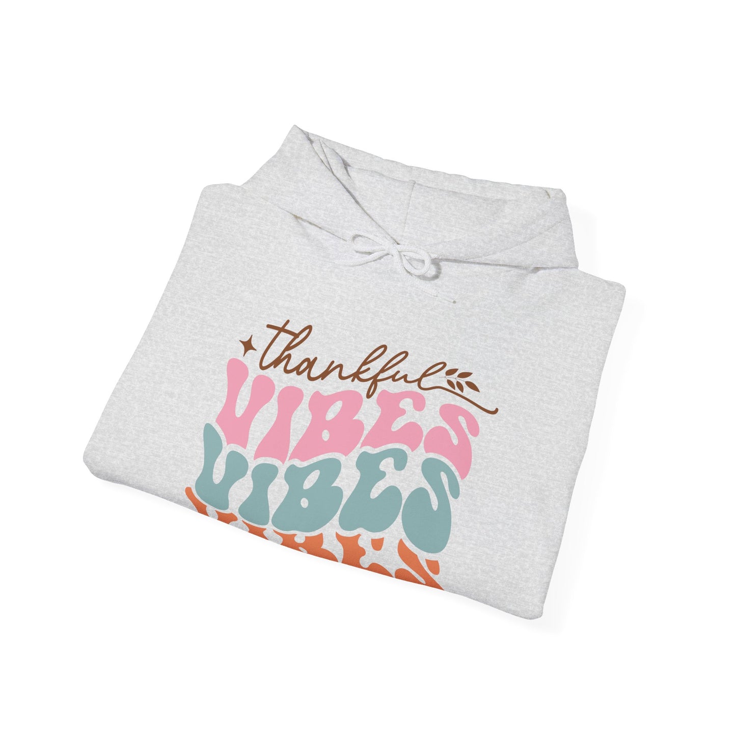 RetroThankful Vibes Hooded Sweatshirt For Thanksgiving Hoodie For Warm Turkey Day Shirt