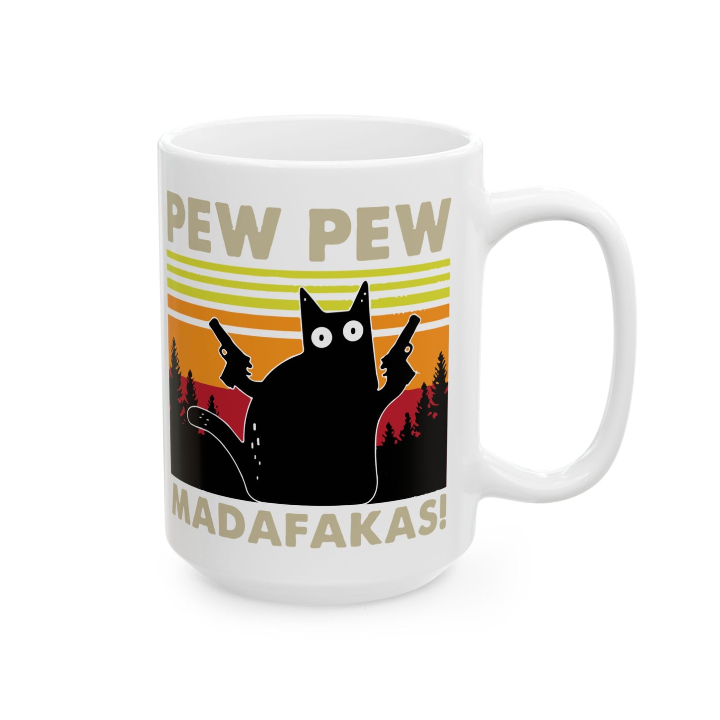 Pew Pew Madafkas Coffee Mug For Sarcastic Cat Tea Cup For Hot Cocoa