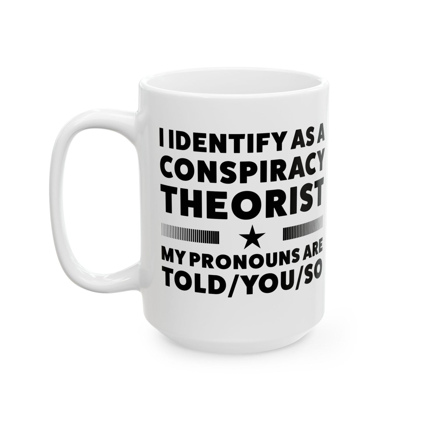 Pronouns Ceramic Mug For conspiracy Theorist Coffee Cup For Told You So Tea Cup