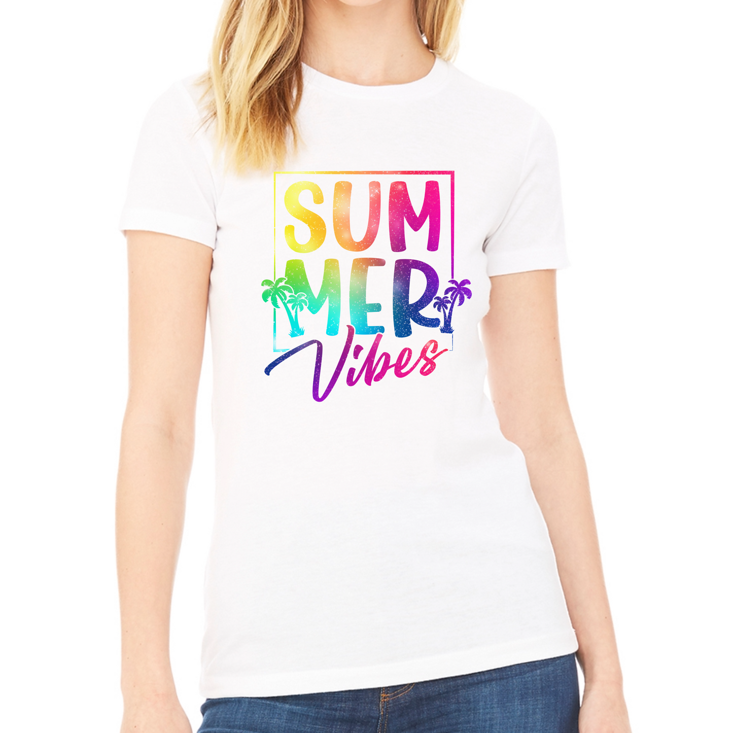 Summer Vibes T-Shirt For Colorful Girls T Shirt For Rainbow TShirt