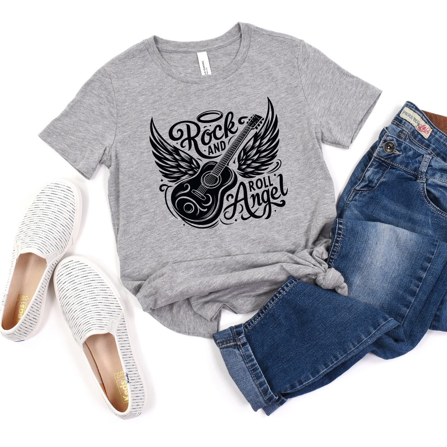 Rock And Roll Angel T-Shirt For Guitarist TShirt For Music Lover T Shirt