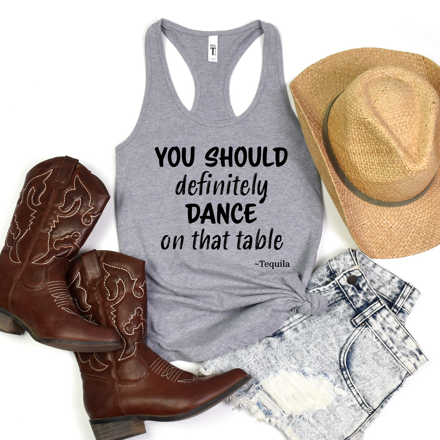 Tequila Dancing On Tables Tank Top For Party Time Tank Top For Girls Trip Shirt For Drinking