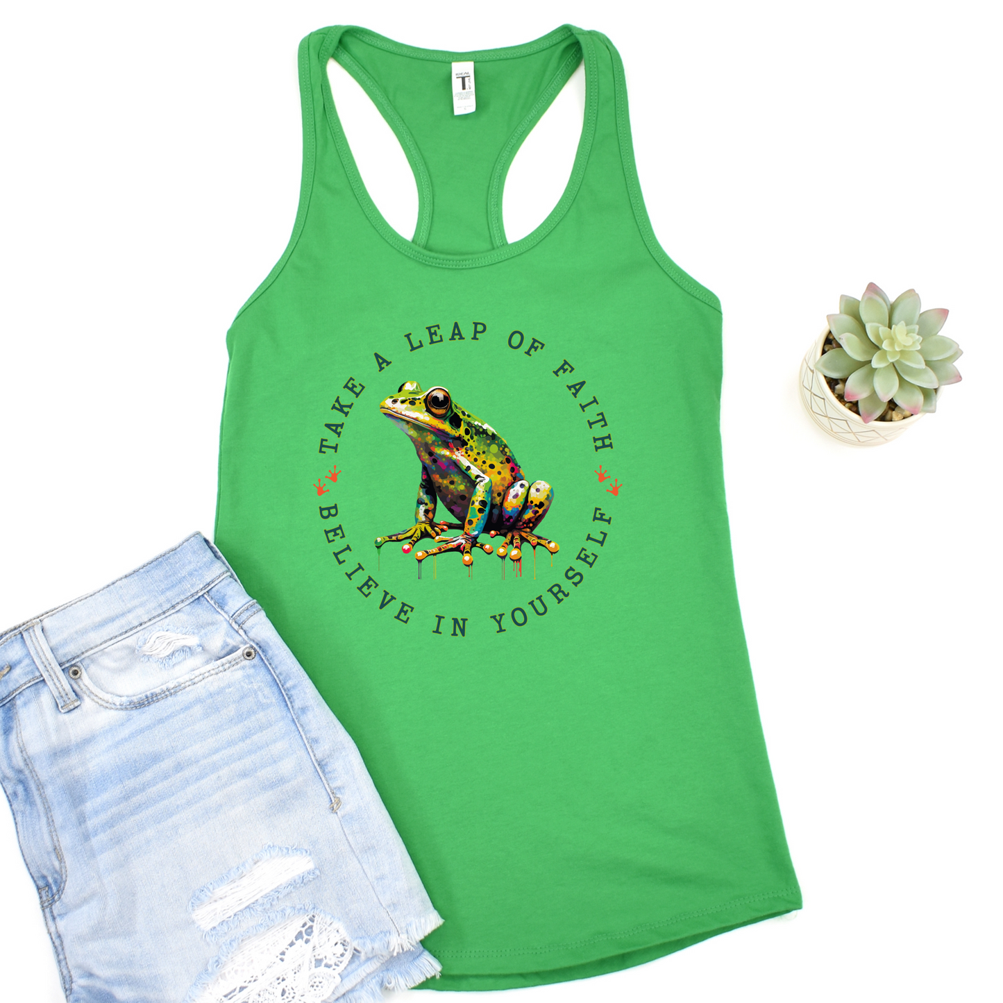 Take A Leap Of Faith Tank Top For Believe In Yourself Shirt For Lucky Frog Top