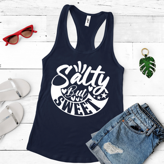 Salty But Sweet Tank Top For Beach Tanks For Women For Summer Quote Shirts